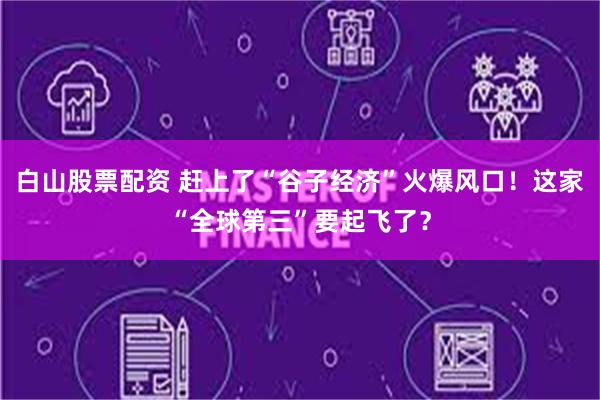 白山股票配资 赶上了“谷子经济”火爆风口！这家“全球第三”要起飞了？