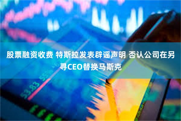 股票融资收费 特斯拉发表辟谣声明 否认公司在另寻CEO替换马斯克