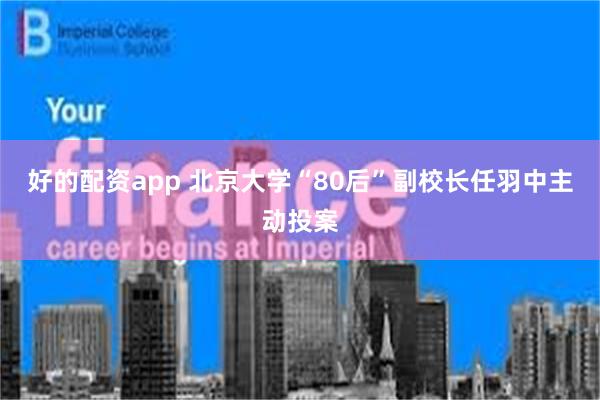 好的配资app 北京大学“80后”副校长任羽中主动投案